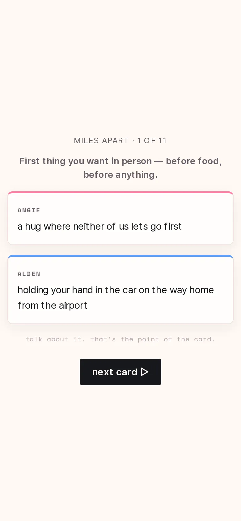 Honest Cards on a phone