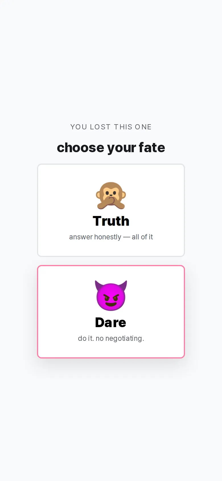 Truth or Dare on a phone